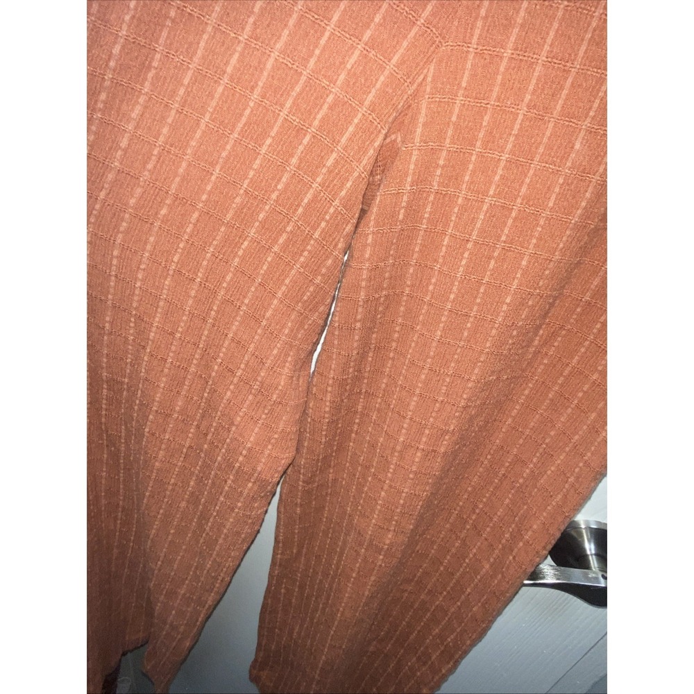 Roxy Rust Textured Wide Leg Jumpsuit Small Boho Viscose Cotton Linen Tank - Picture 10 of 11